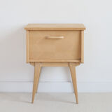 Restored solid wood bedside table