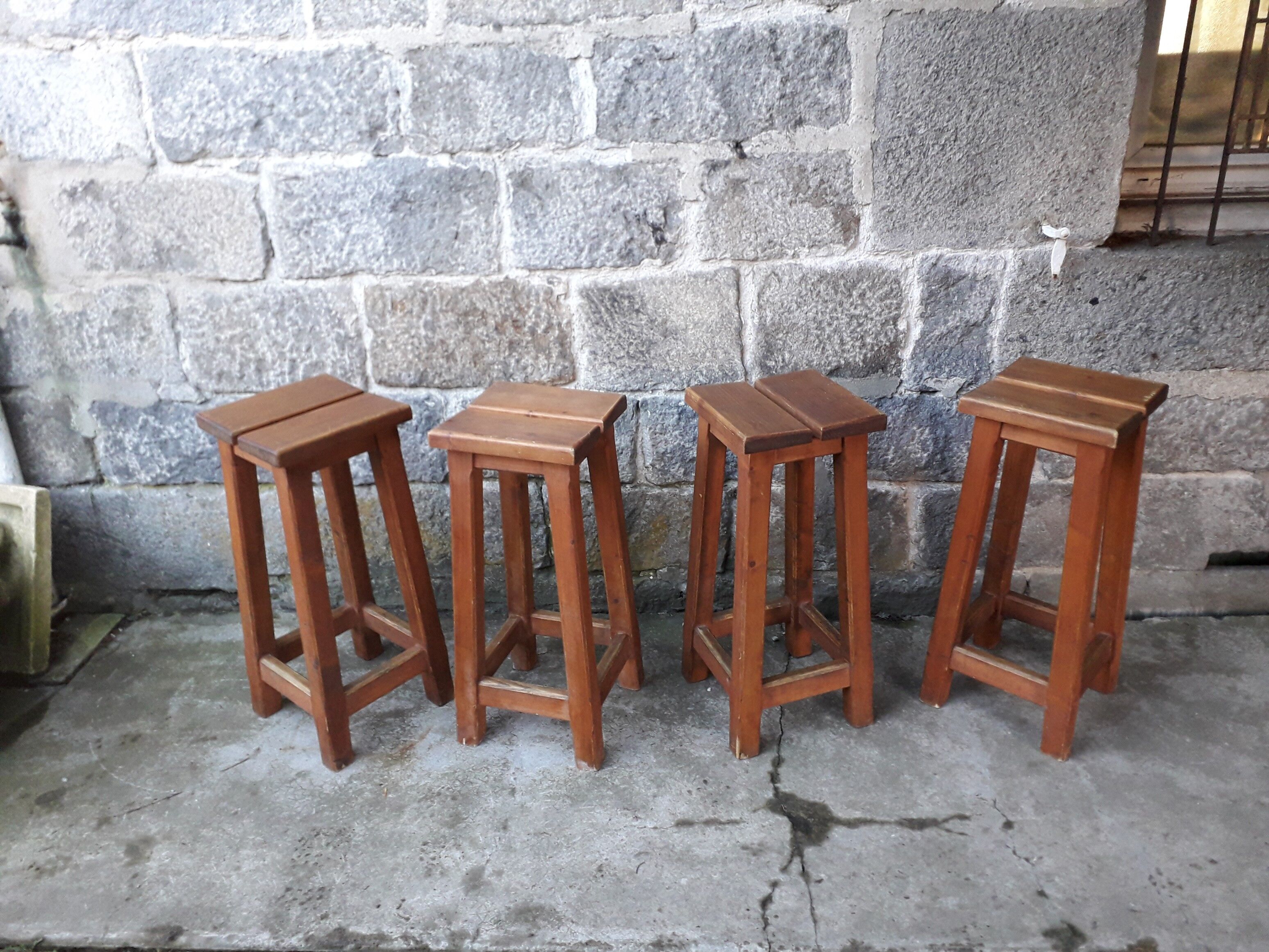 4 pine mountain style stools
