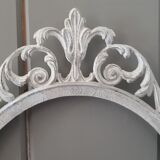 Grey patinated oval frame