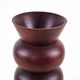 Turned wooden vase in segmented technique, burgundy, Danish, 1970s