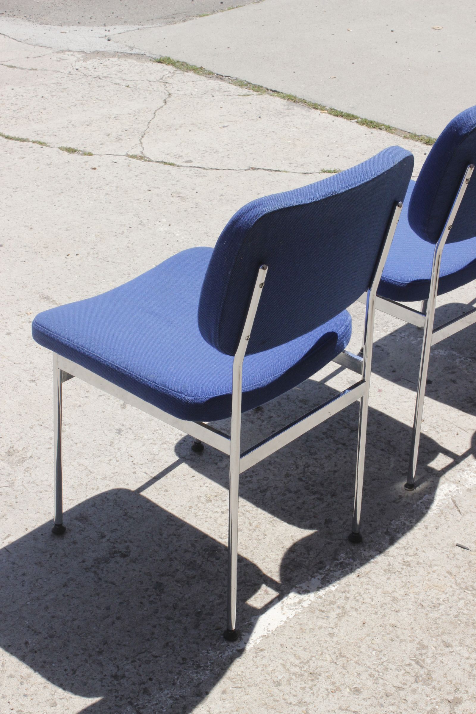 Chairs stella chrome & fabric 1970s, set of 4