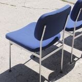 Chairs stella chrome & fabric 1970s, set of 4