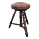 Tabouret de piano tripode en cuir marron