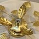 Gold leaf metal flower wall sconce 1970s 1980s Hollywood Regency Masca leaf