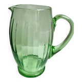 Art deco green glass pitcher / carafe 30s-40s