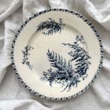 Round ironstone dish "Fougères" Gien late 19th century