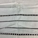 Old linen sheet with monogram embroidery