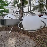 Chrome pendant light.