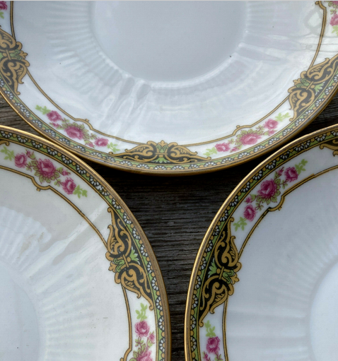4 cups and under cups Limoges porcelain - Chabrol & Poirier 1925