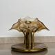 MidCentury Sputnik Flower Ceiling Flush Mount, Amber Murano Glass, Sische, 1960s