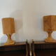 2 pine table lamps, swedish handicrafts 1978 1985