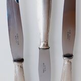 Box of 12 table knives and 12 Christofle dessert knives