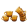 8 Vereco Daisy cups – amber glass – 1970s