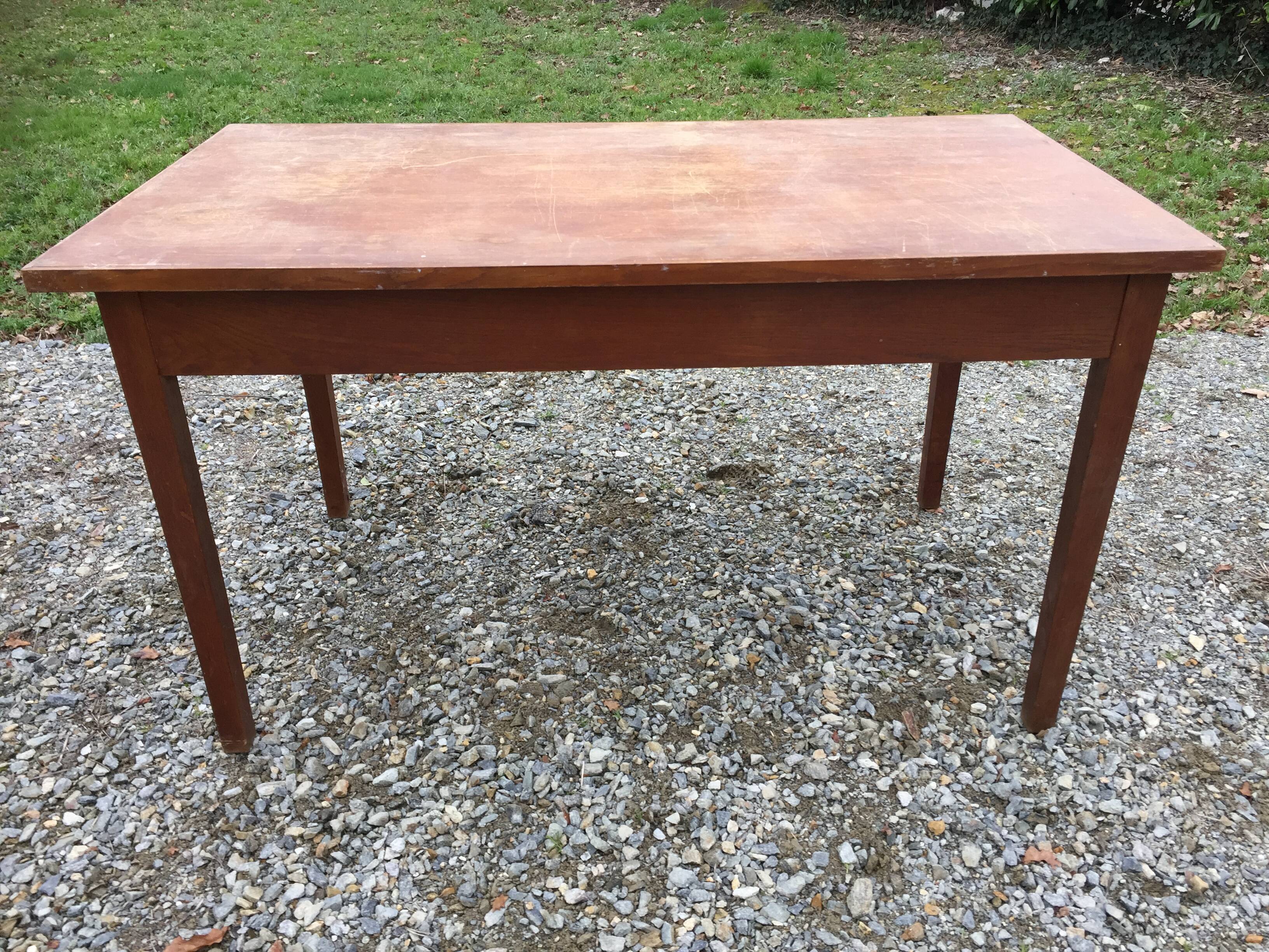Vintage oak desk table with 2 drawers