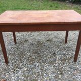 Table bureau vintage en chêne à 2 tiroirs (dit table bureau de fonctionnaire)