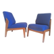 Pair of solid teak armchairs 50s