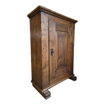 French antique oak wardrobe with one door, 18th century.