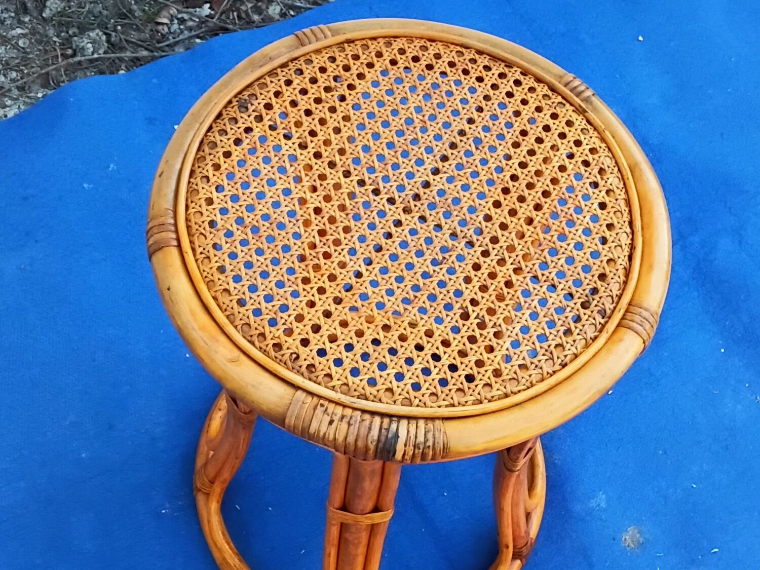 Vintage bamboo stool