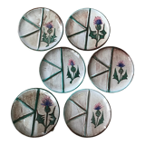 Set of 6 flat plates “Étienne Daniel” Vallauris