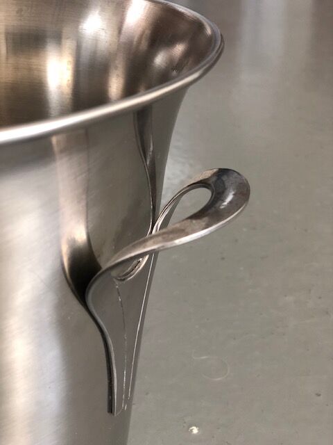 Brushed aluminum champagne bucket
