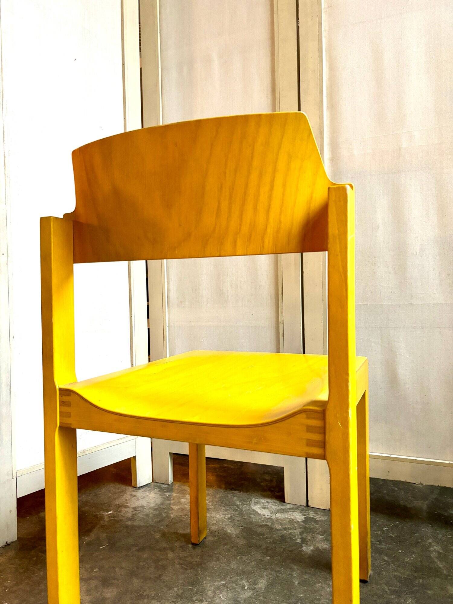 Chaise "Canto" en bois jaune par Schlapp Mobel