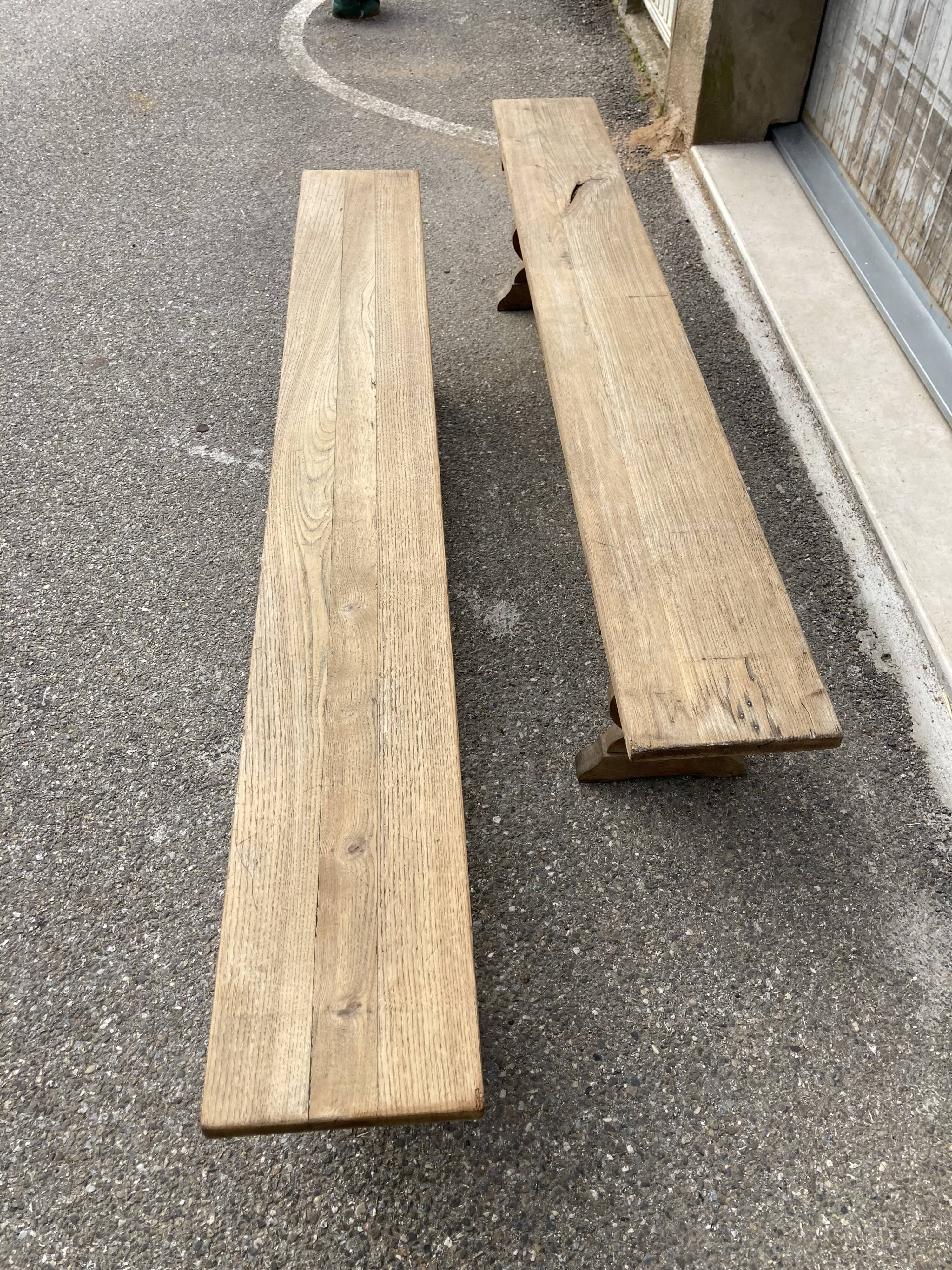 Pair of oak benches