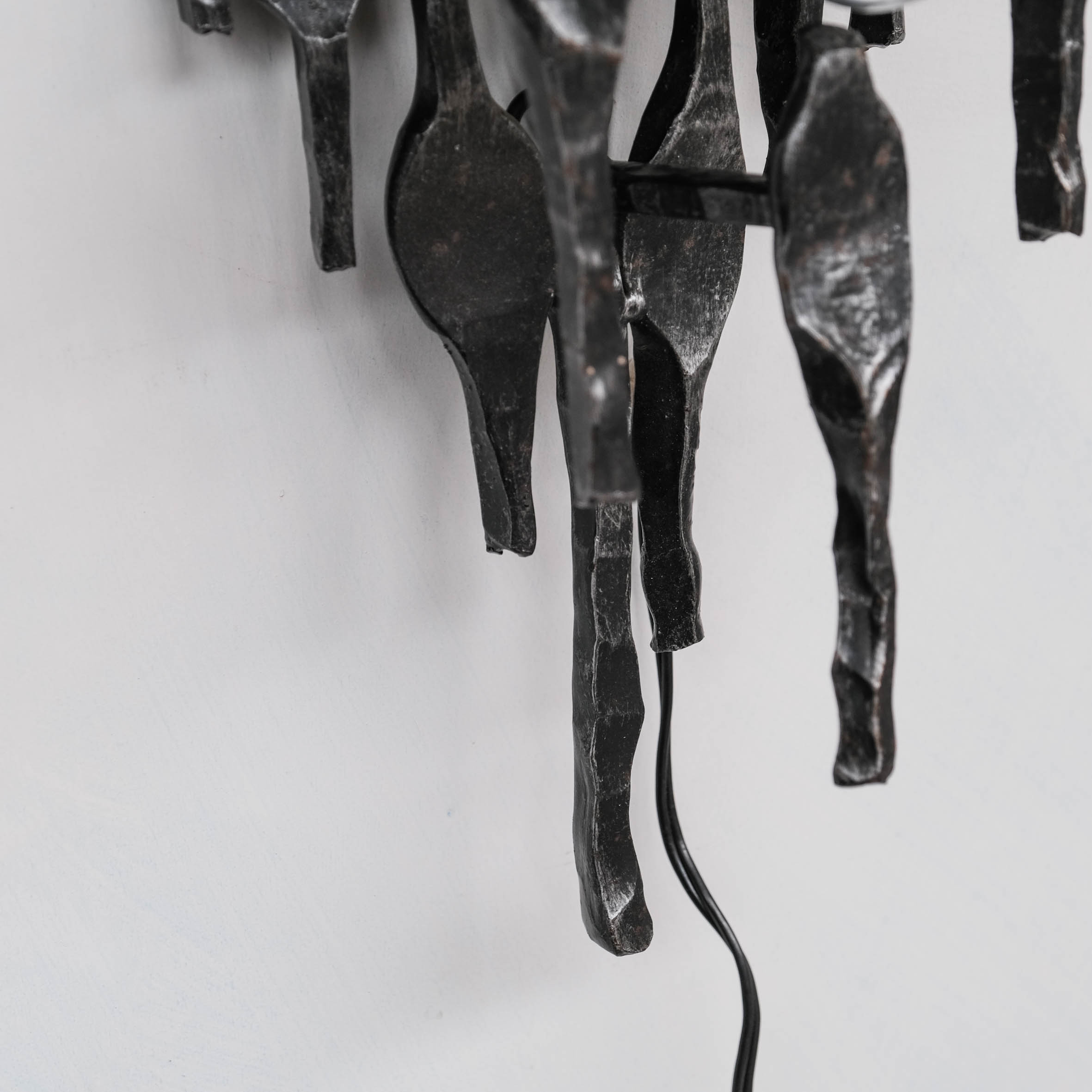 Brutalist Iron Single Mid-Century Belgium Wall Light