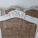 4 cannate chairs in patinated wood