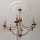 6-branched brass chandelier