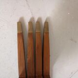 Scandinavian coffee table in star wood and glass 1970