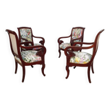 4 armchairs from the Restoration period (19th century)