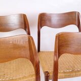 Set Of 4 Dining Chairs Model 71 Made In Teak By Niels O. Møller From 1960s