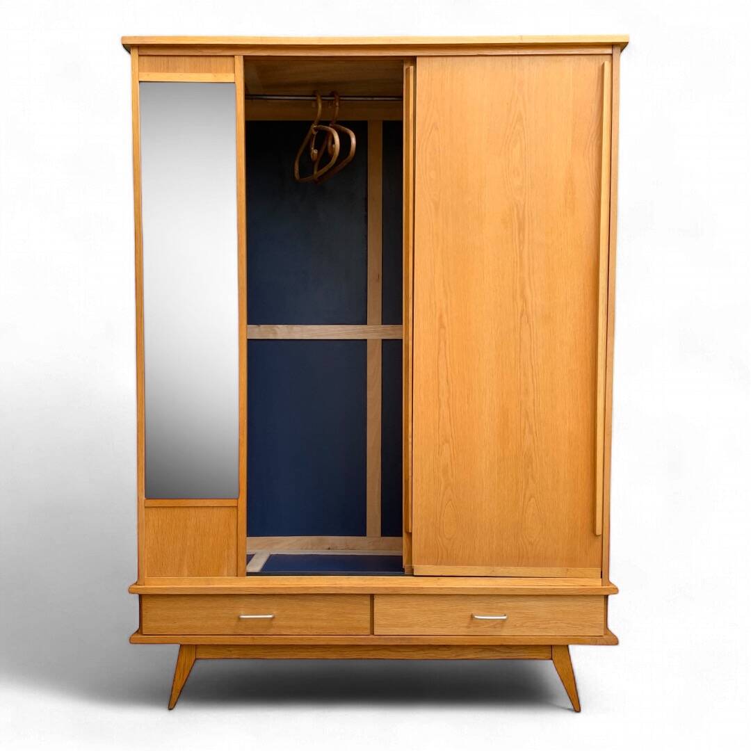 Vintage wardrobe with compass feet 1960