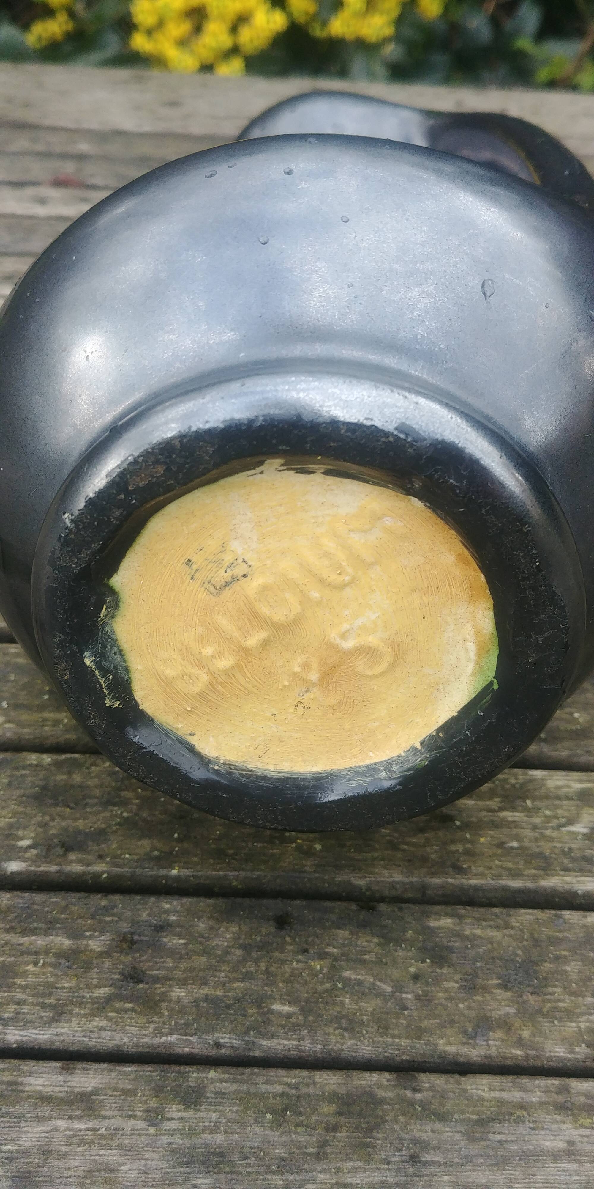 Soliflore vase in matt black ceramic 60s