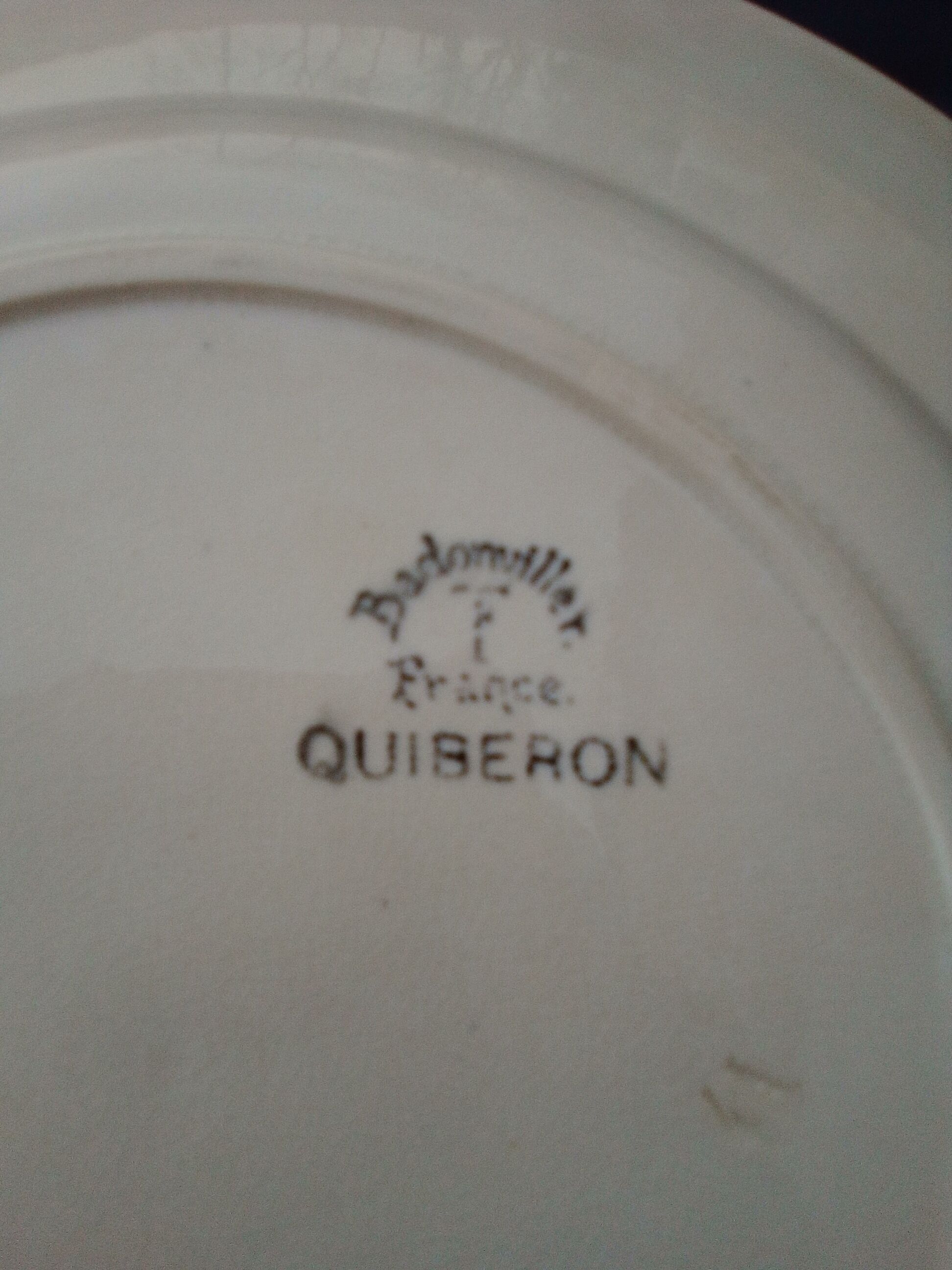 Round dish in Badonviller earthenware model Quiberon diam 28 cm
