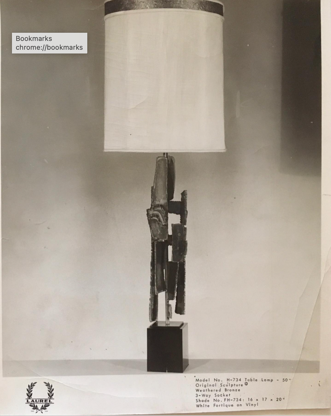 LAUREL USA - LAMP by sculptor RICHARD BARR