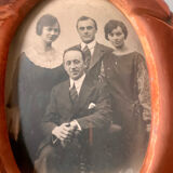Art nouveau copper and metal photo frame
