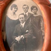 Art nouveau copper and metal photo frame