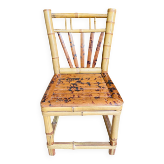 Small flamed bamboo chair