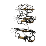 Wrought iron corner wall lights