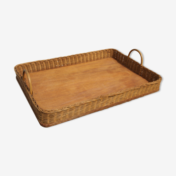 Wicker and wood top