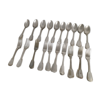 Set de 20 cuillères 20 fourchettes en argent métal vinage