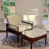 Fauteuil & Ottoman Hans Olsen – Vatne Møbler Danemark, 1960 Palissandre
