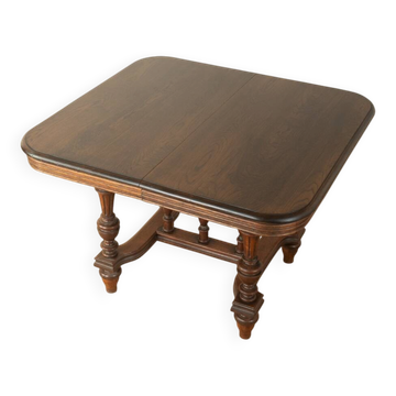 Antique dining table from the Gründerzeit period, around 1880, solid oak