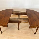 Swiss Biedermeier Extendable Dining Table in Walnut and Brass, 1820s