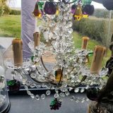 Golden bronze chandelier with fruit pendants