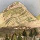 Watercolor mountain landscape signed