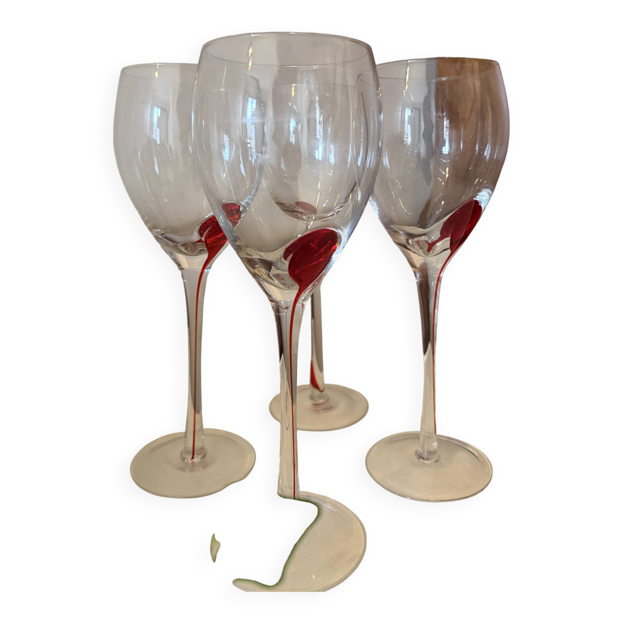 Luminarc Pop Art Red Drip Wine Glasses