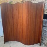 Paravent Baumann bois autoportant vague pliable vintage 1950