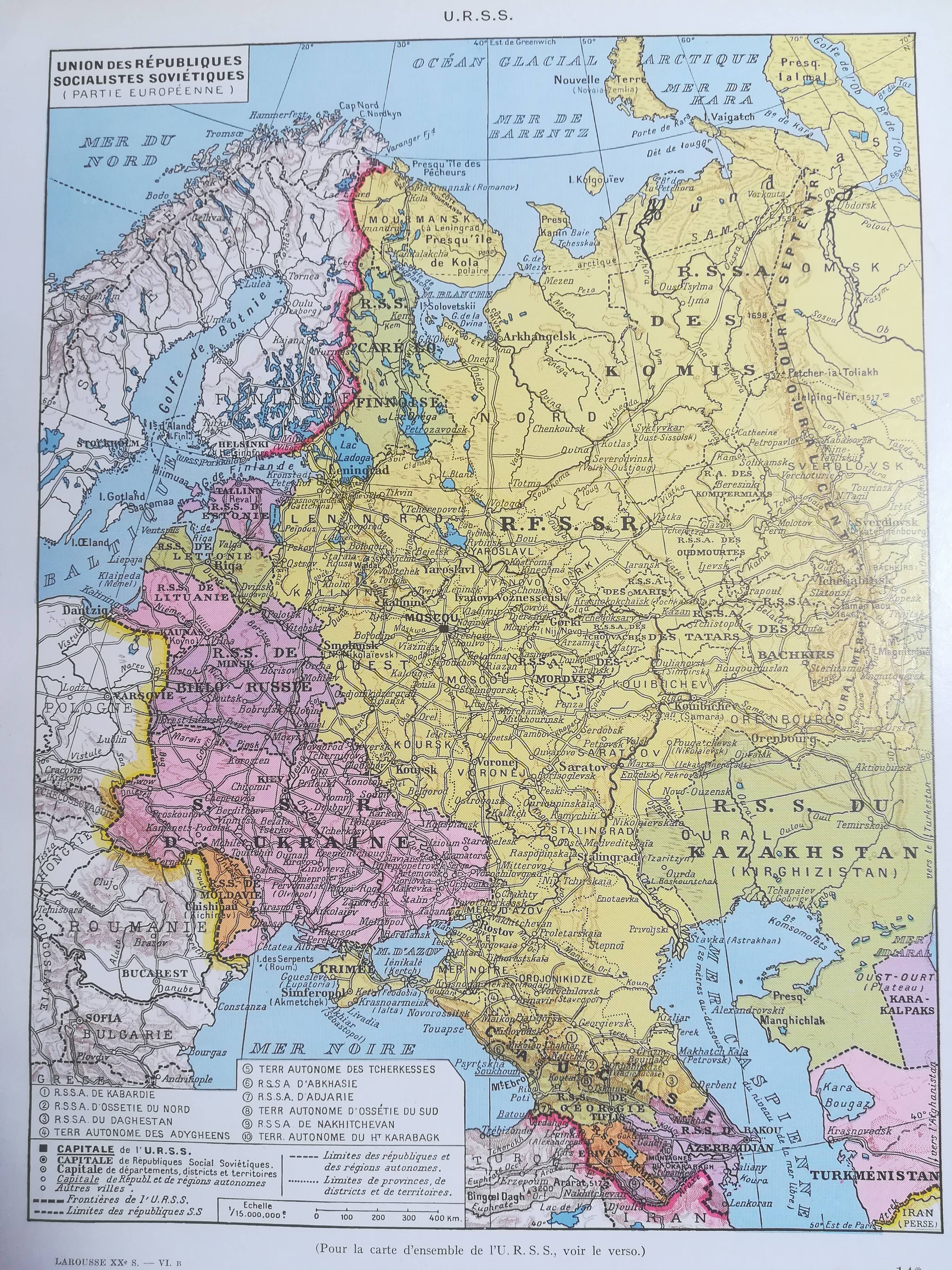 Old map of the USSR from 1928